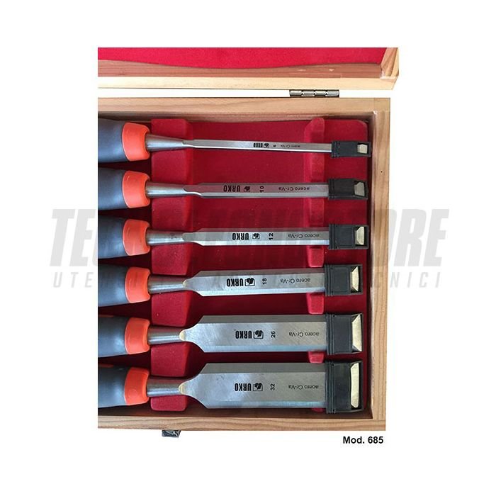 Presch Set di scalpelli per legno 6 pz. - Set di scalpelli per legno  professionale (6mm, 12mm